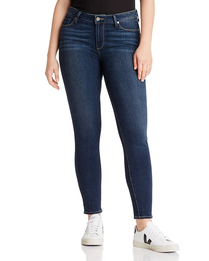 Shop Paige Transcend Verdugo Mid Rise Ankle Skinny Jeans In Nottingham