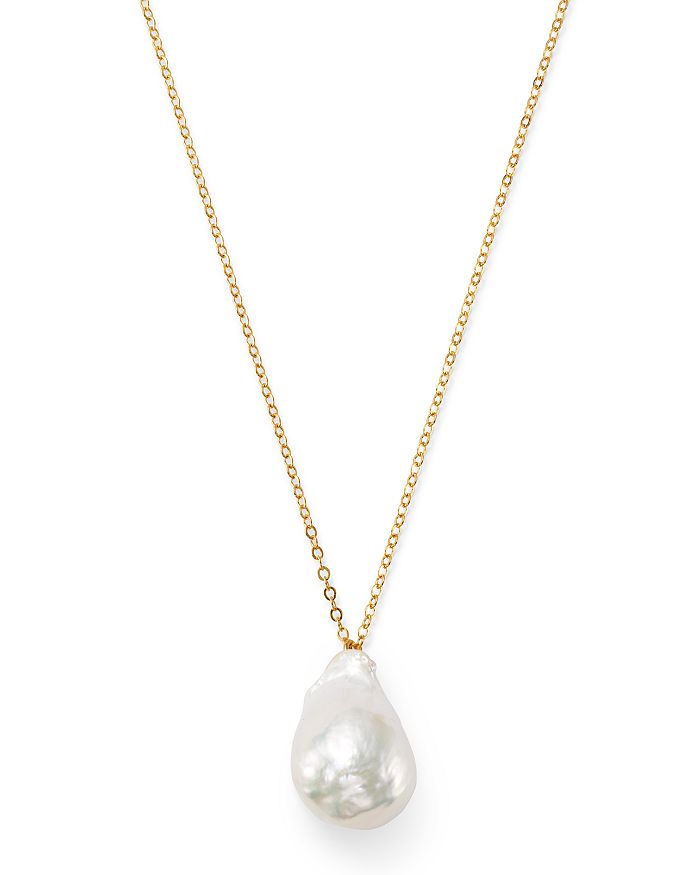 Chanel Pearl Gold Chain Long Necklace Baroque
