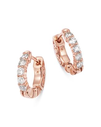 Bloomingdale's Diamond Huggie Hoop Earrings in 14K Rose Gold, 0.50 ct ...