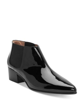 women patent leather booties