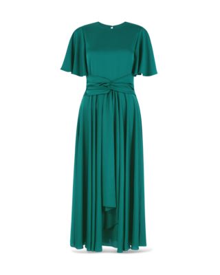 HOBBS LONDON Leia Twist-Front Satin Midi Dress | Bloomingdale's Women