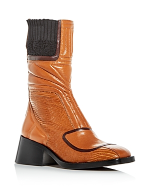 Chloé Boots WOMEN'S BELL SQUARE-TOE BLOCK-HEEL BOOTS