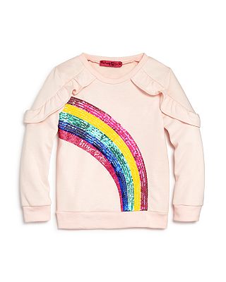 Jojo Siwa By Betsey Johnson Girls Ruffled Rainbow Sweatshirt