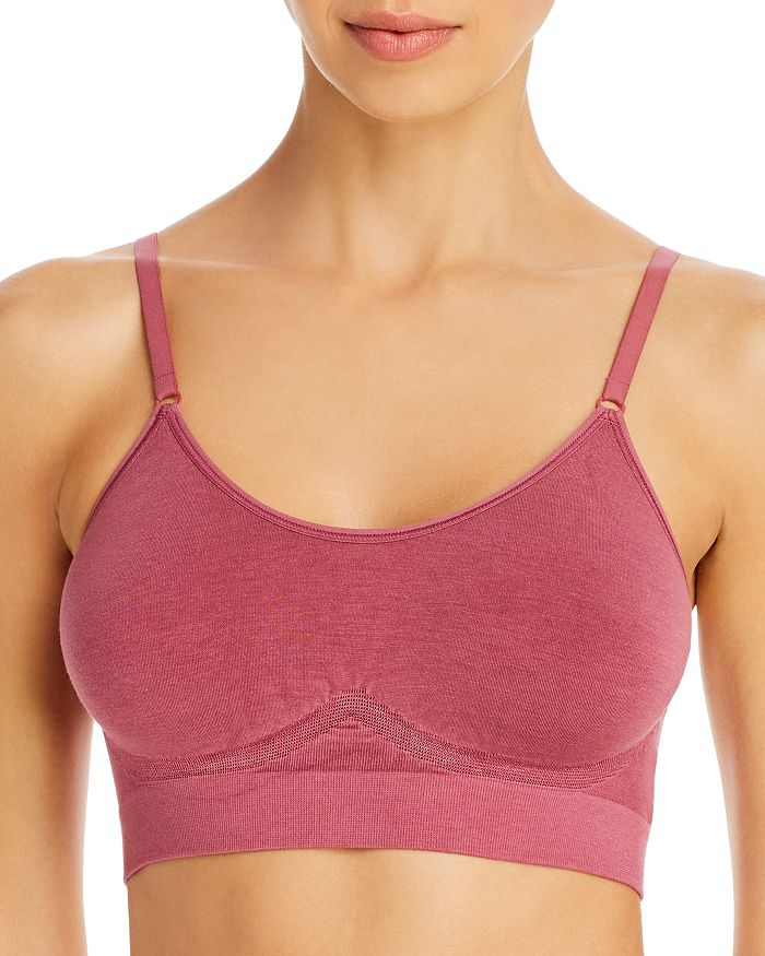 Yummie Seamlessly Shaped Convertible Scoop Neck Wireless Unlined Bralette In Ash Rose