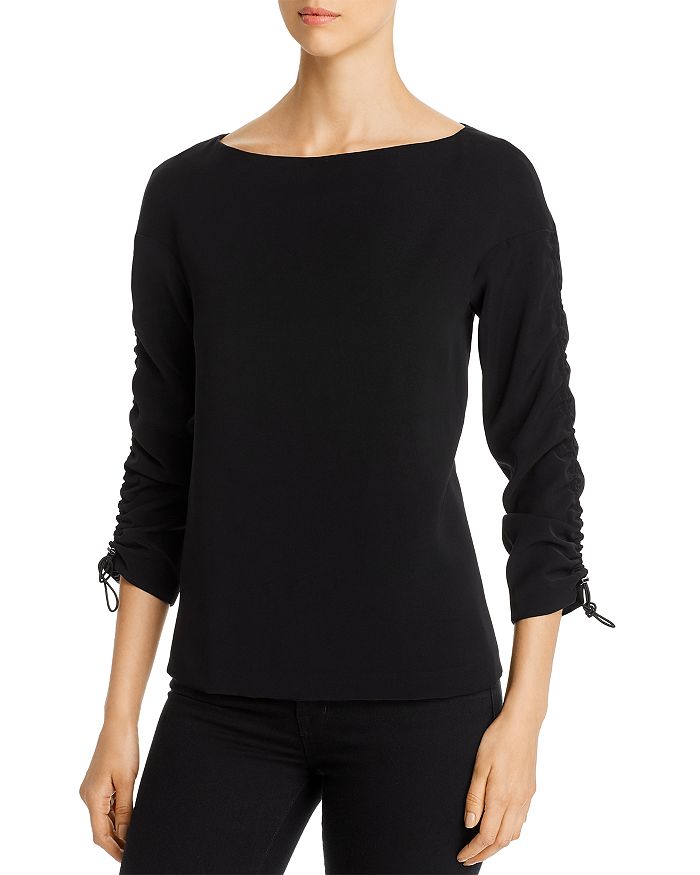 Snider Magic Drawcord-sleeve Top In Black