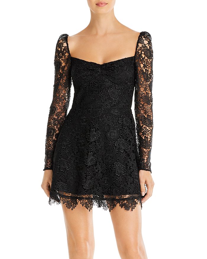 Sau Lee Colette Lace Mini Dress In Black