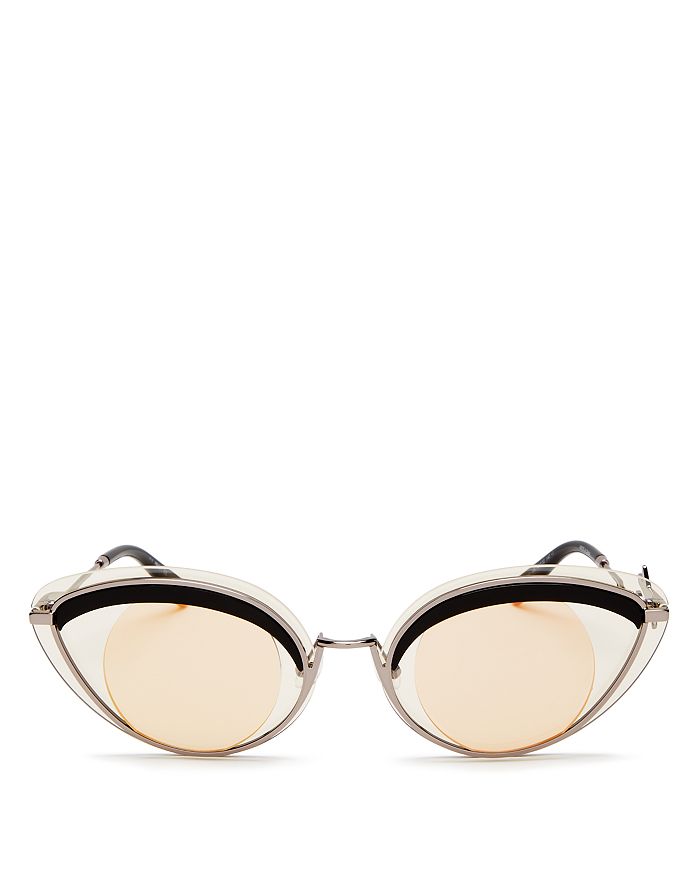 Kenzo Women's Cat Eye Sunglasses, 43mm In Shiny Dark Ruthenium/brown
