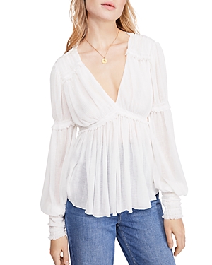 FREE PEOPLE DAY DREAMING BALLOON-SLEEVE TOP,OB1005811
