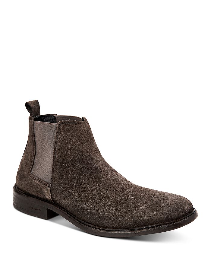 Allsaints Rook Suede Chelsea Boots In Charcoal Gray