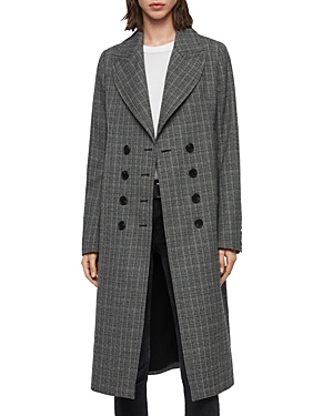 ALLSAINTS BLAIR DOUBLE-BREASTED CHECK COAT,WO138R