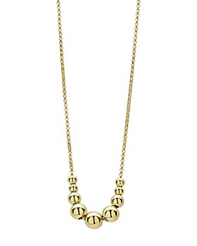LAGOS - 18K Yellow Gold Caviar Gold Graduated Bead Center Chain Necklace, 16"-18"