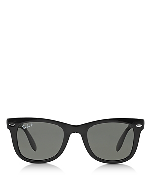 Ray Ban Ray-ban Polarized Wayfarer Ease Foldable Sunglasses, 50mm In Black/gray Solid