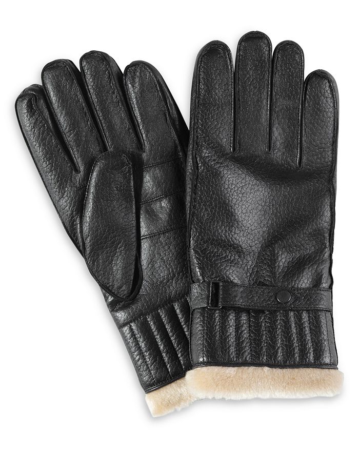 BARBOUR LEATHER UTILITY GLOVES,MGL0013BK11