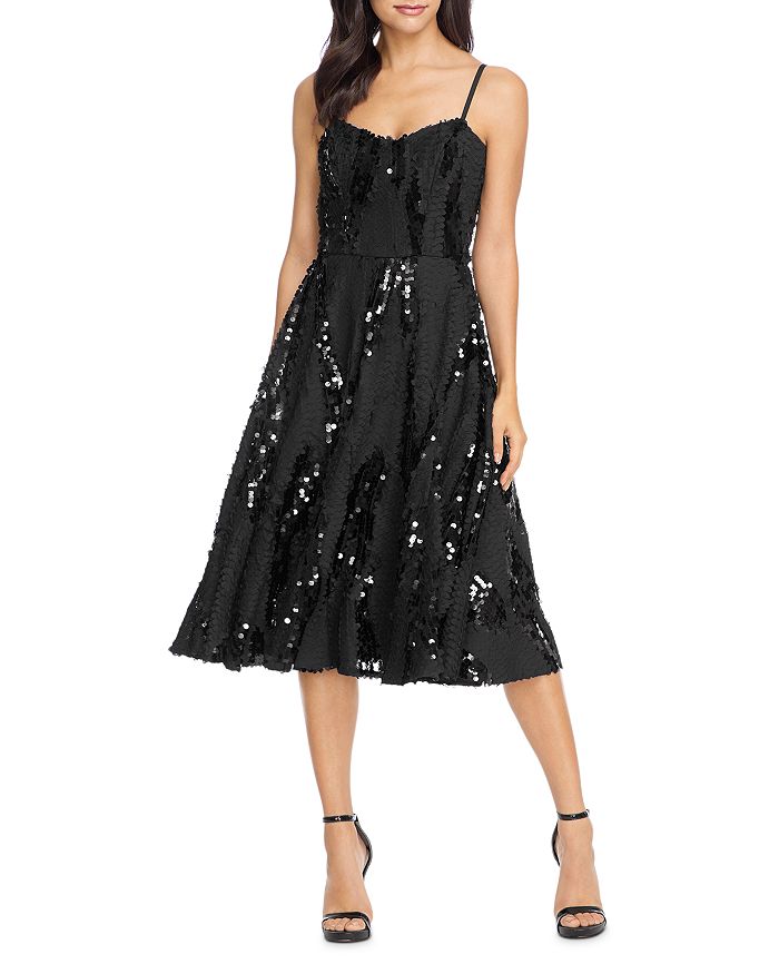 Dress the Population Flora Sequin Fit-and-Flare Dress | Bloomingdale's