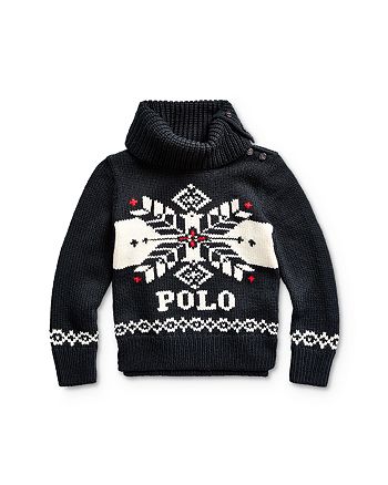 Ralph Lauren Girls' Snowflake Turtleneck Sweater - Little Kid |  Bloomingdale's
