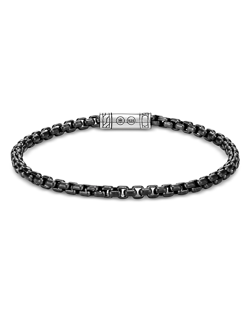 JOHN HARDY STERLING SILVER BLACK BOX CHAIN BRACELET, 4MM BM90264BLPVDXM