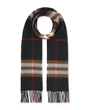 Burberry Men's Giant Check Cashmere Scarf In Black/brown