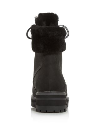 women's courmayeur valley round toe suede & shearling boots