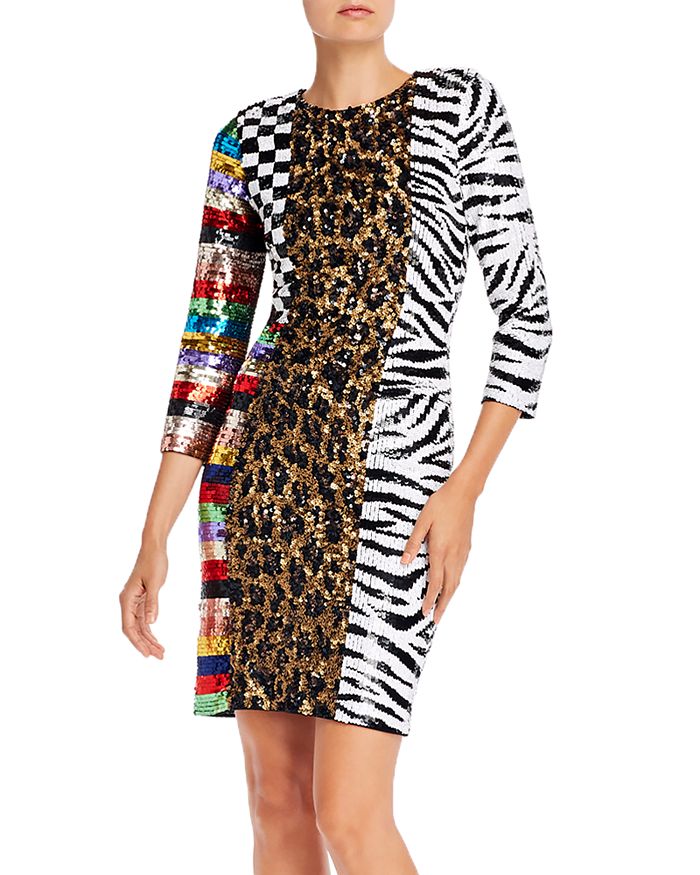 Alice and olivia leopard sales sequin dress