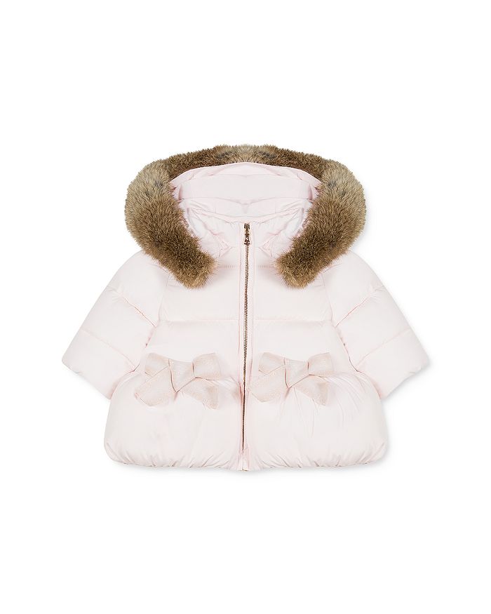 Tartine Et Chocolat Girls' Fur Trim Puffer Jacket - Baby In Light Pink