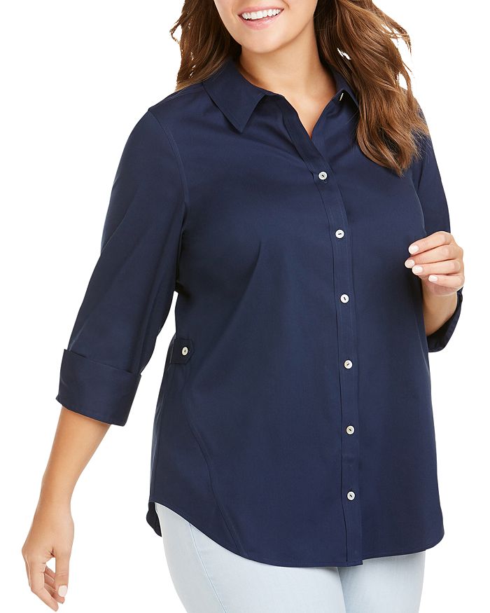 Foxcroft Plus Marianne Non-Iron Seamed Shirt | Bloomingdale's