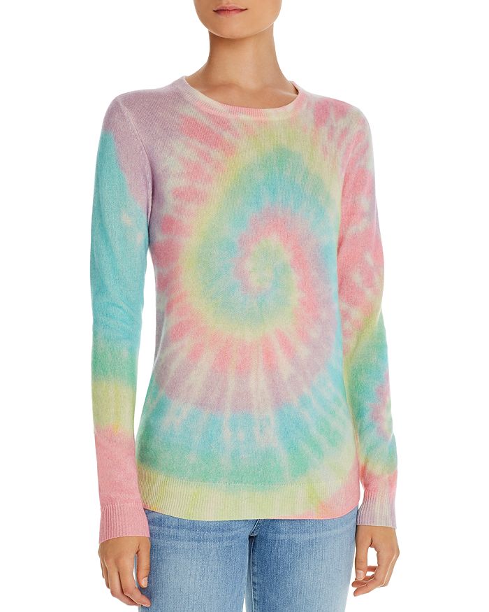 C By Bloomingdale's Pastel Tie-dye Cashmere Sweater 100