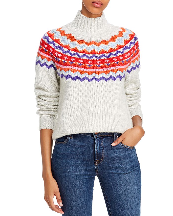 AQUA Fair Isle Turtleneck Sweater - 100% Exclusive | Bloomingdale's
