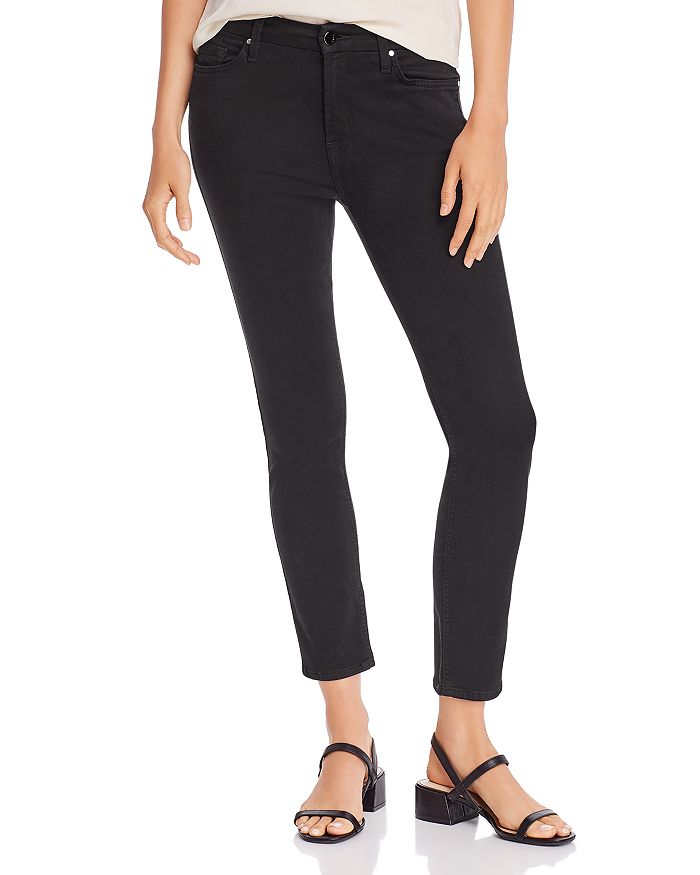 7 FOR ALL MANKIND JEN7 BY 7 FOR ALL MANKIND SKINNY ANKLE JEANS IN BLACK NOIR,GS8202930A