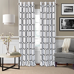 Elrene Home Fashions Kaiden Geometric Curtain Panel, 52 X 84 In Black
