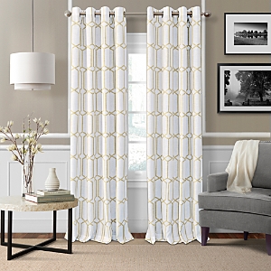 Elrene Home Fashions Kaiden Geometric Curtain Panel, 52 X 84 In Gold