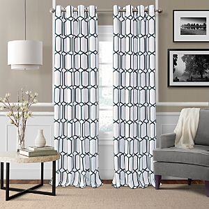 Elrene Home Fashions Kaiden Geometric Curtain Panel, 52 X 84 In Indigo
