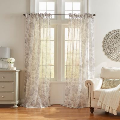 Westport Floral Tie-Top Sheer Curtain Panel