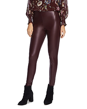 Shop Vince Camuto Faux-leather Leggings In Port