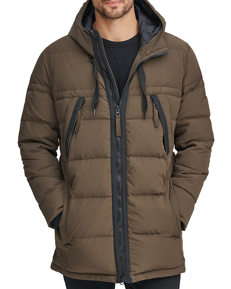 Marc New York Holden Water Resistant Down & Feather Fill Quilted Coat In Olive