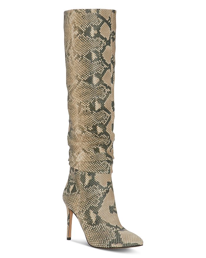 VINCE CAMUTO Women's Kashiana Snake-Print Tall Boots | Bloomingdale's