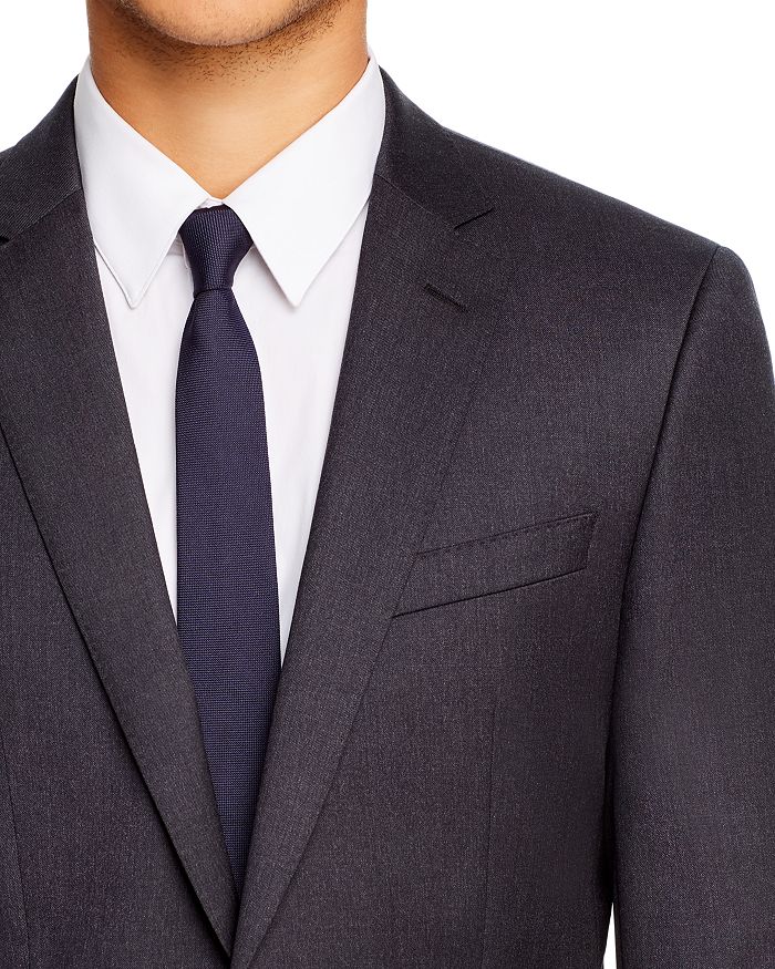 Hugo Boss 3-piece Patterned Wool Slim-fit Suit In Blue