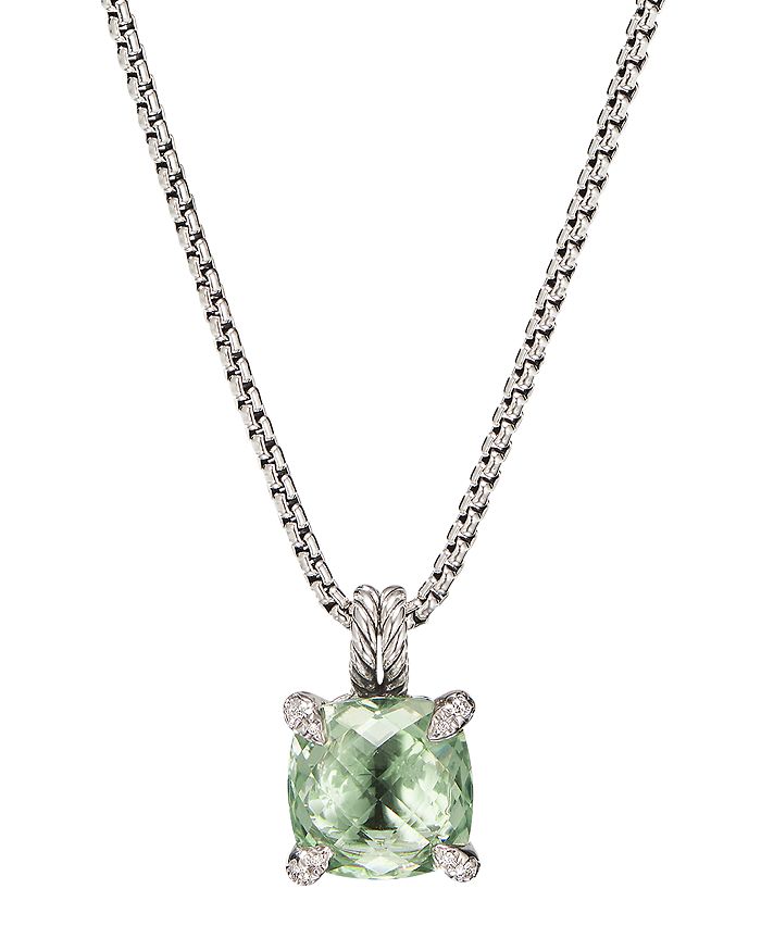David Yurman - Sterling Silver Ch&acirc;telaine Pendant Necklace with Gemstones & Diamonds, 11mm