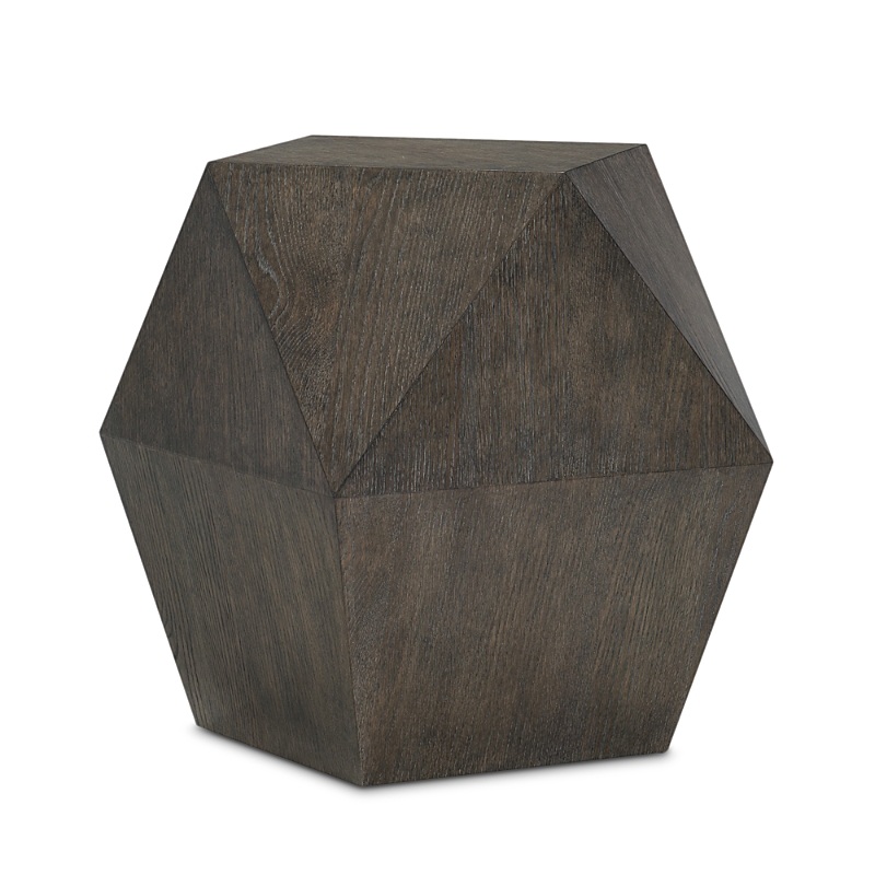 Bernhardt Linea Square Dimensional End Table In Cerused Charcoal Finish
