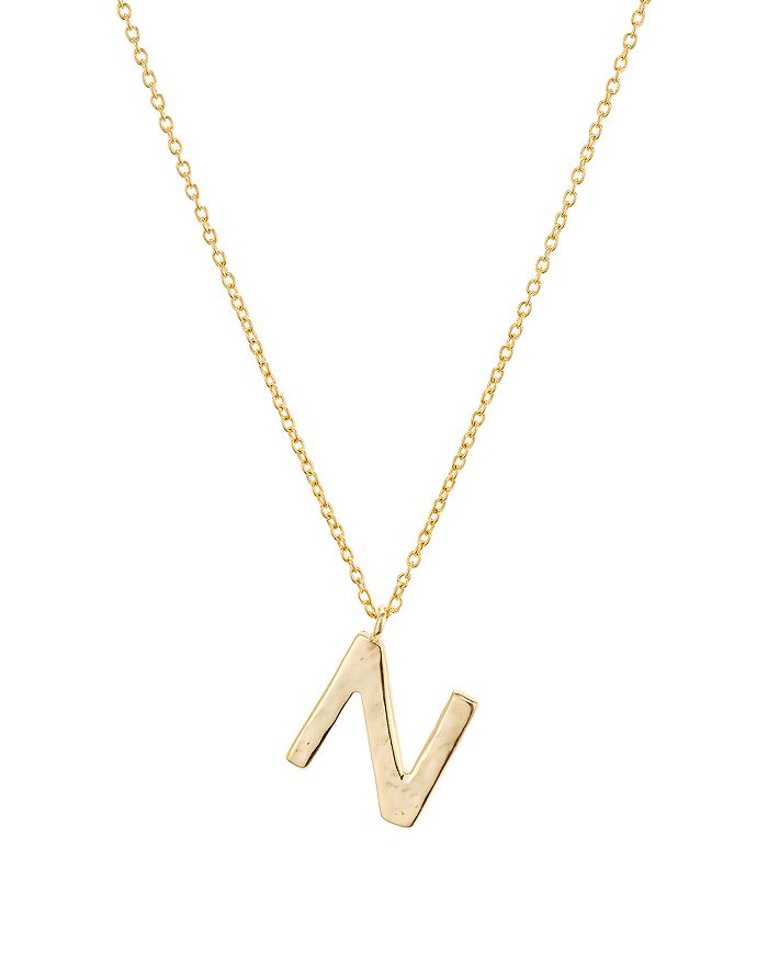 Argento Vivo Hammered Initial Pendant Necklace In 18k Gold-plated Sterling Silver, 18-20 In Gold N