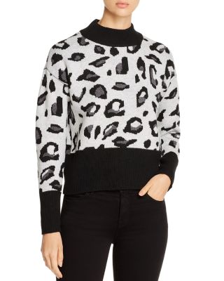 mock neck leopard