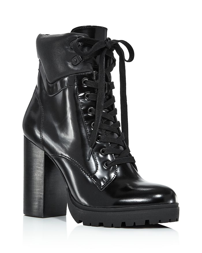 Aqua Women's Laker Stacked Heel Hiker Boots - 100% Exclusive In Black