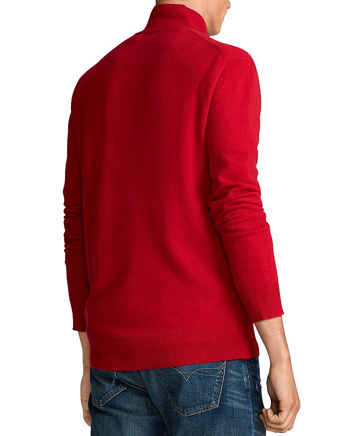 Shop Polo Ralph Lauren Merino Wool Half Zip Sweater In Park Avenue Red
