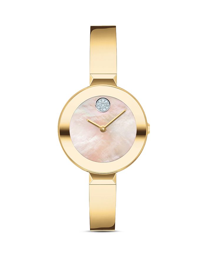 Shop Movado Bold Bangle Watch, 28mm In Pink/gold
