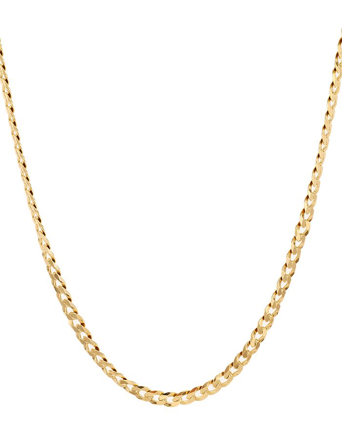Argento Vivo G Flat Curb Chain Necklace In 18k Gold-plated Sterling Silver, 16