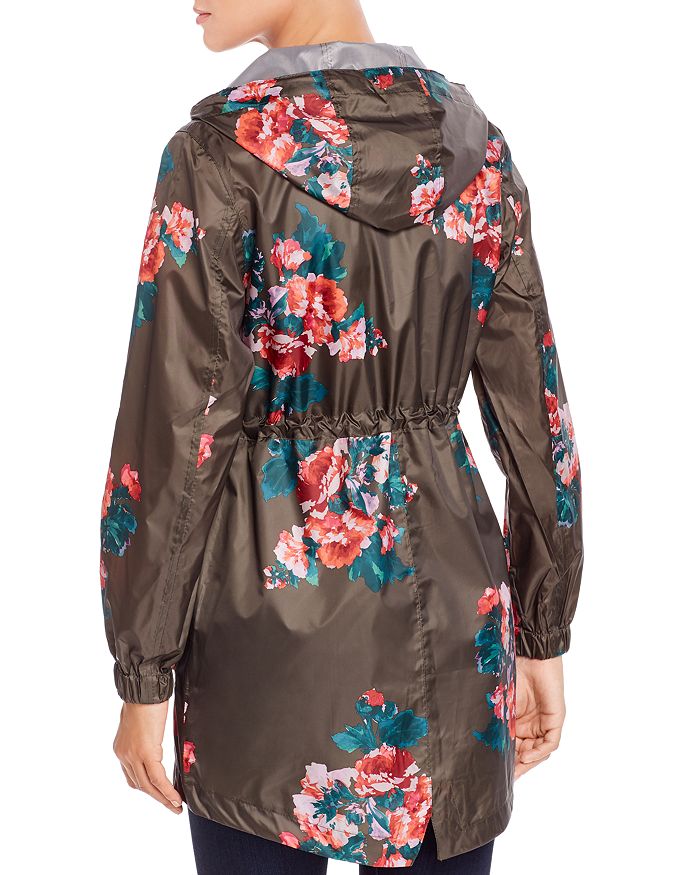 Joules Golightly Packable Floral Print Raincoat In Khaki Rose ModeSens
