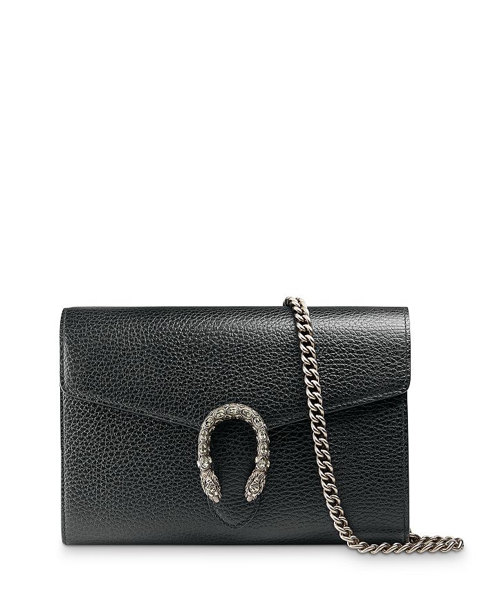 Black Leather Dionysus Mini Chain Bag