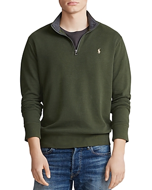 Polo Ralph Lauren Men's Luxury Jersey Quarter-zip Pullover In Estate Olive
