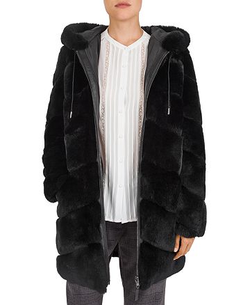 Gerard Darel Adisson Grooved Reversible Rabbit Fur Coat | Bloomingdale's