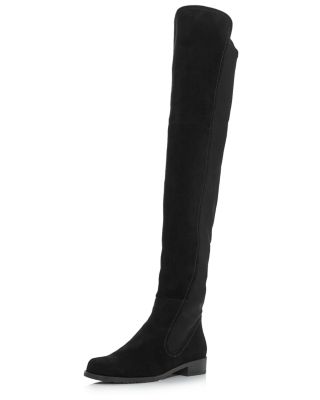 womens black suede boots flat