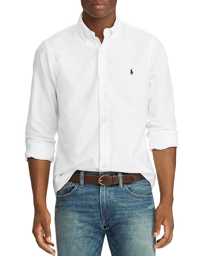 RALPH LAUREN MEN'S 710666998002 WHITE COTTON POLO SHIRT 